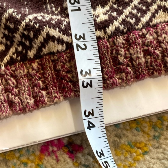 MAURICES BROWN WHITE MAGENTA  COZY CARDIGAN with HOODIE Sz M GUC - Picture 9 of 11